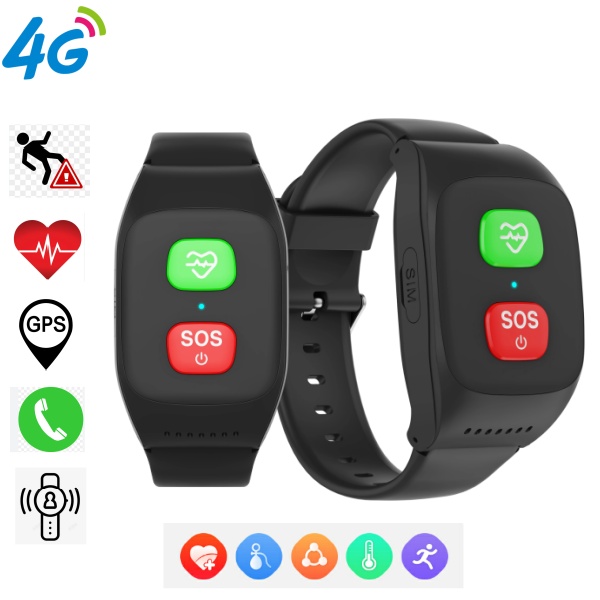 Fall Detection Watch - Valdetectie 4G Smartwatch voor Senioren GPS