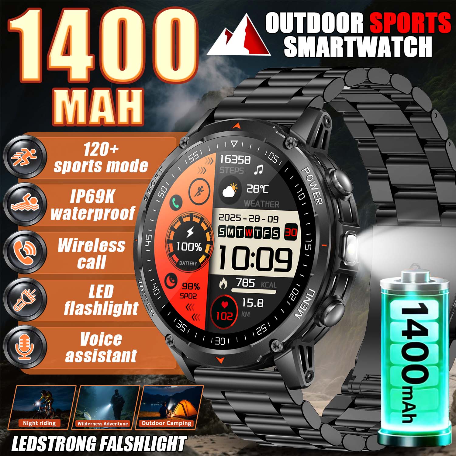 Smart Insole Pressure - 2026 Nieuwe Militaire Smart Horloge Mannen