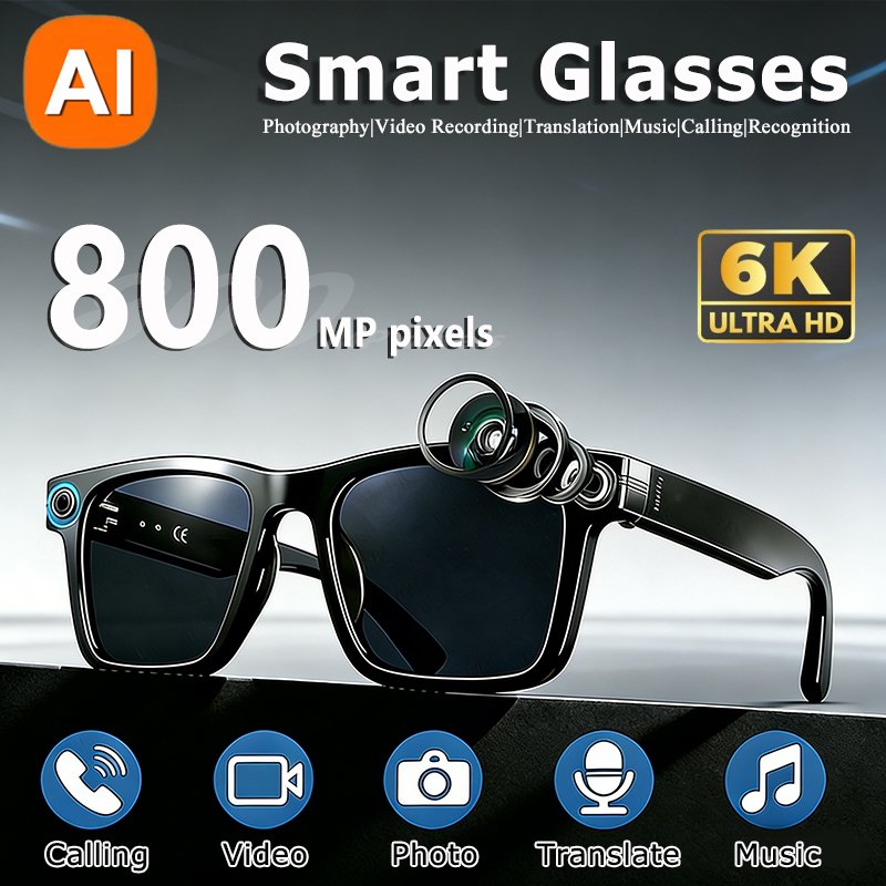 Smart Glasses Lens - 6K HD AI Camera Bril 800MP