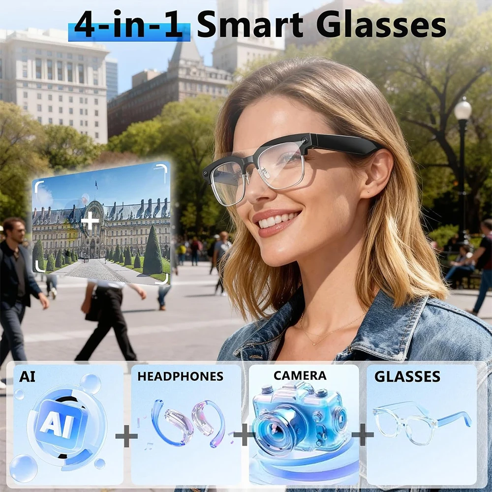 4K Smart AI Bril met 8MP camer - Smart Glasses Lens recensie en prijs